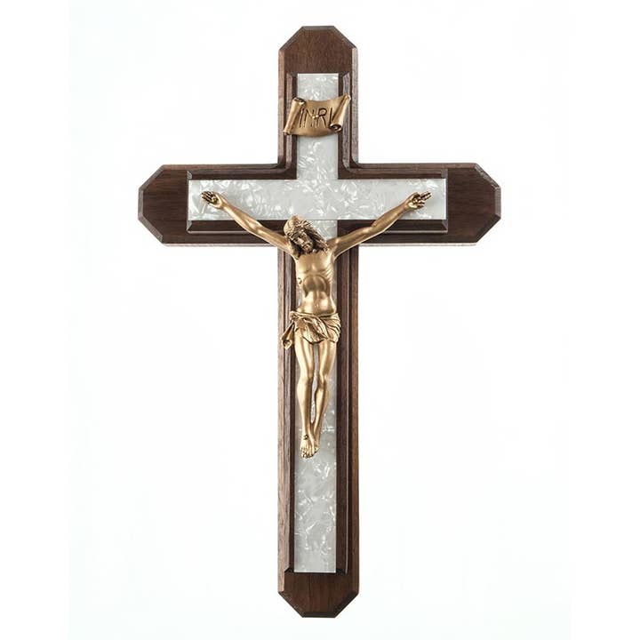 Sick Cross 13" Mother of Pearl" Inlay with Gold Corpus