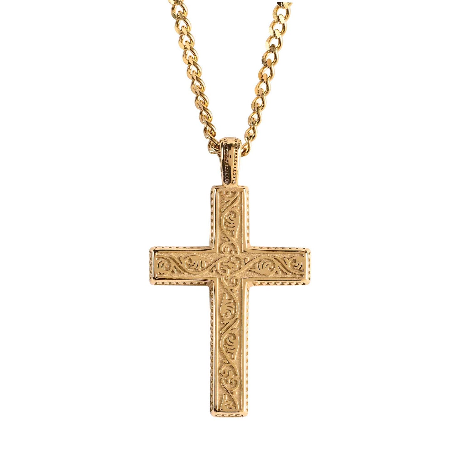 Necklace Man Of Faith Swirl Cross 24L