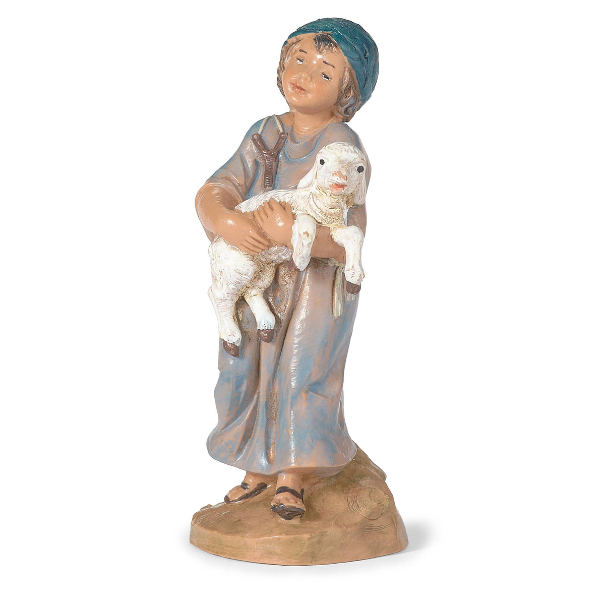 5" Scale Silas, Boy Shepherd With Sheep Nativity Figure