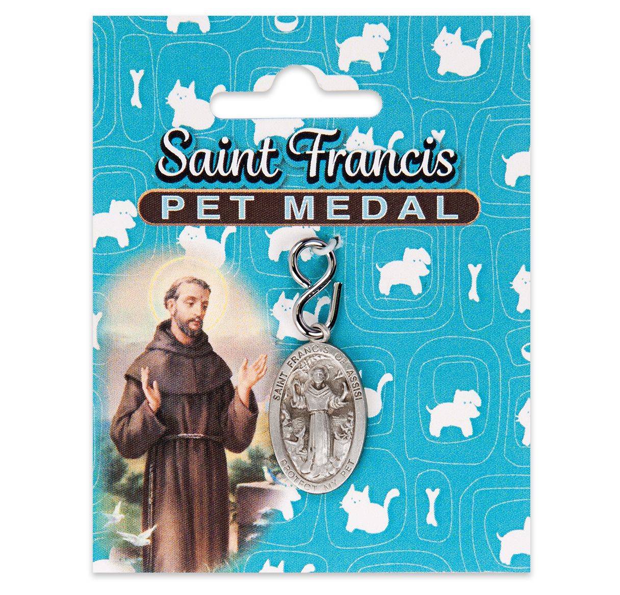 Pewter Saint Francis Pet Medal Tag with Blessing