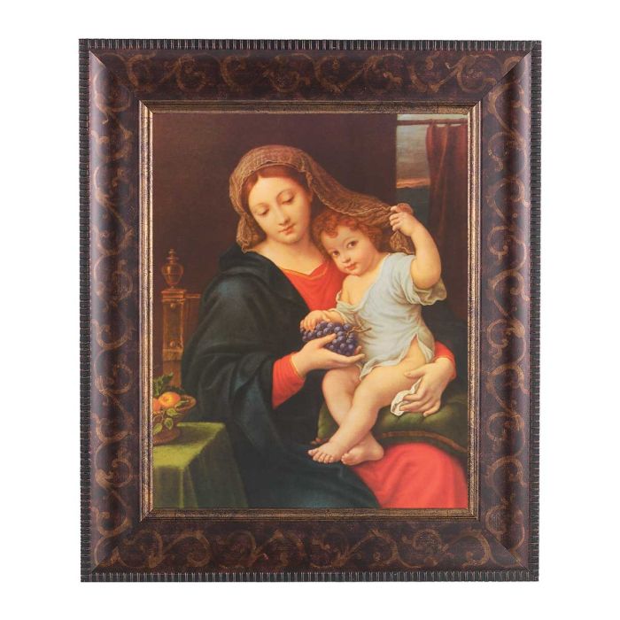 11 1/4" x 13 1/4" Art Deco Frame with an 8" x 10" Madonna of the Grapes Print