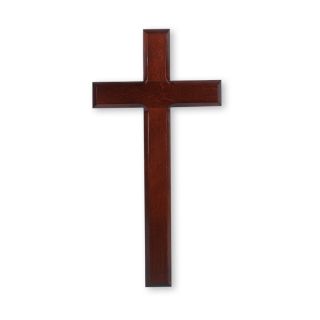 12" Dark Cherry Wood Cross, Boxed