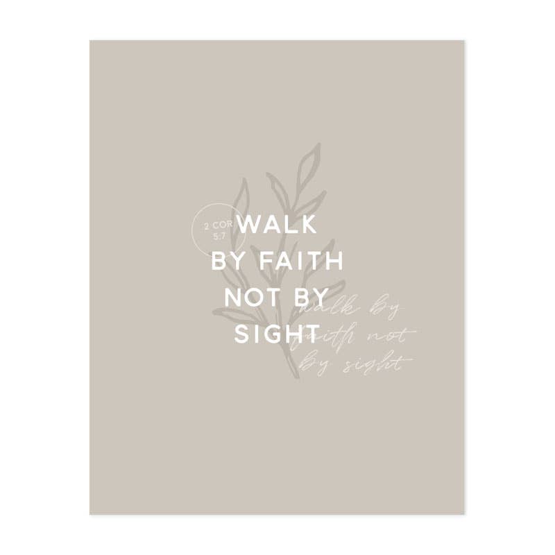 Walk By Faith Art Print - Tan