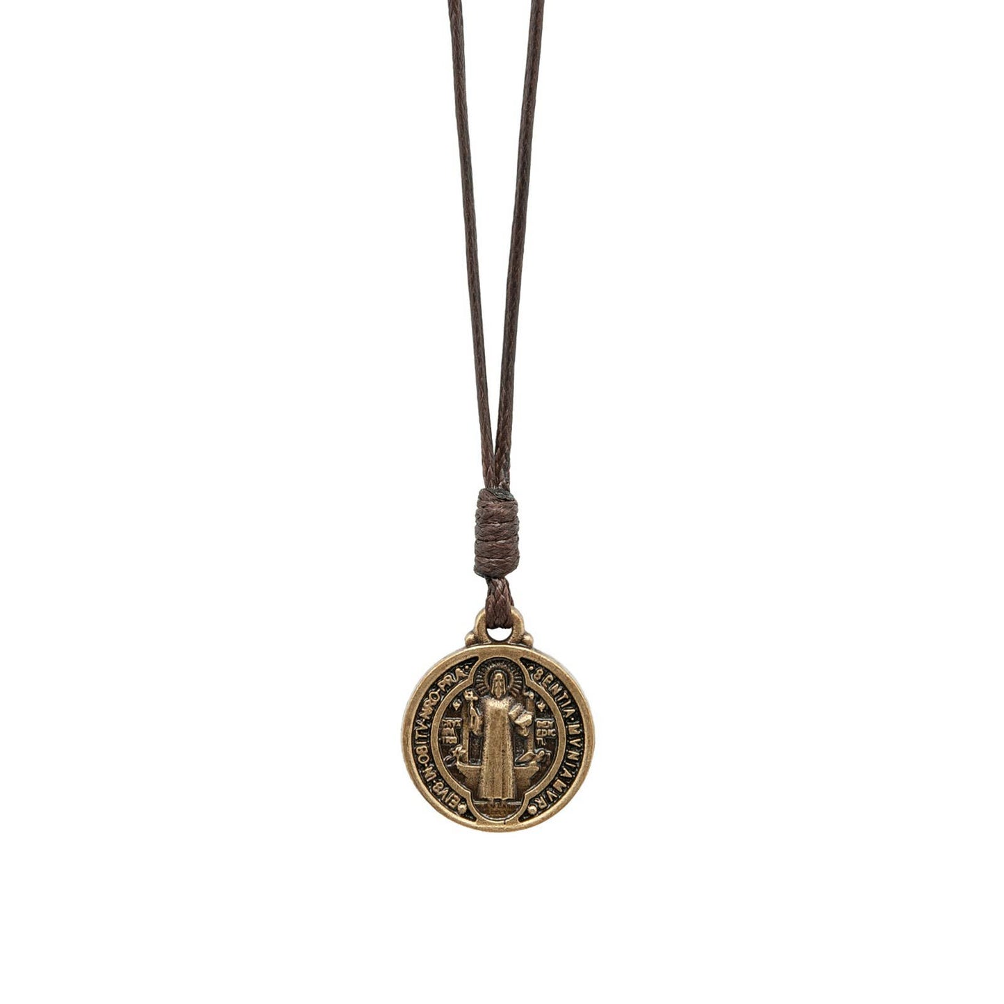 St. Benedict Antique Medal Cord Necklace