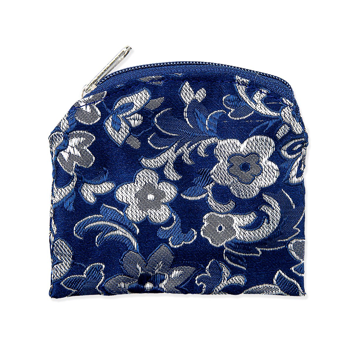 Blue and Silver Tapestry Rosary Pouch
