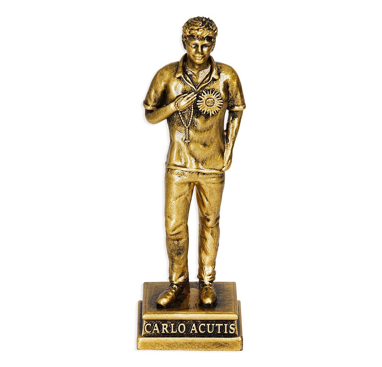 4 inch Carlo Acutis Bronze Resin Statue