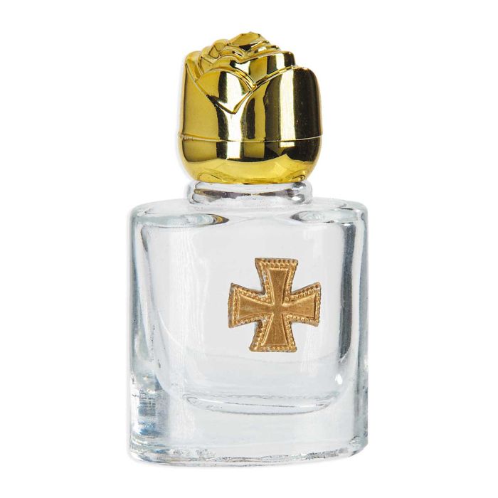 Holy Water Bottle with Gold Cross