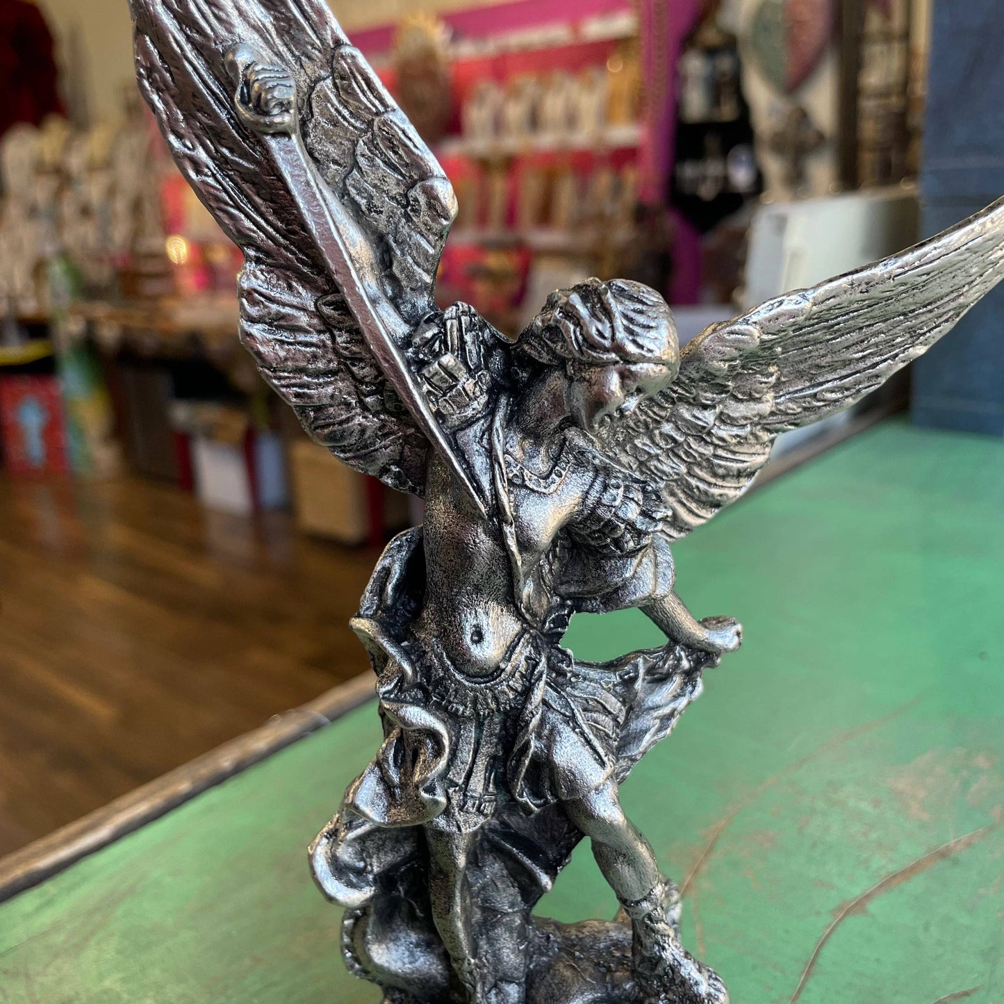 St. Michael Silver Metal Statue