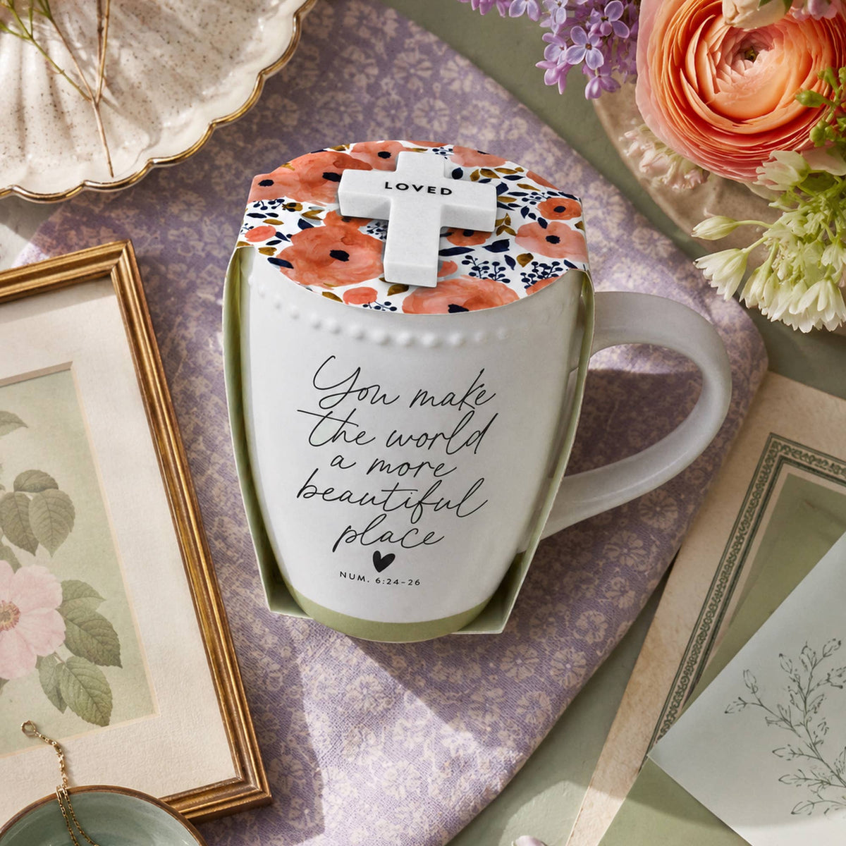 Wrapped In Love Mug with Cross Loved