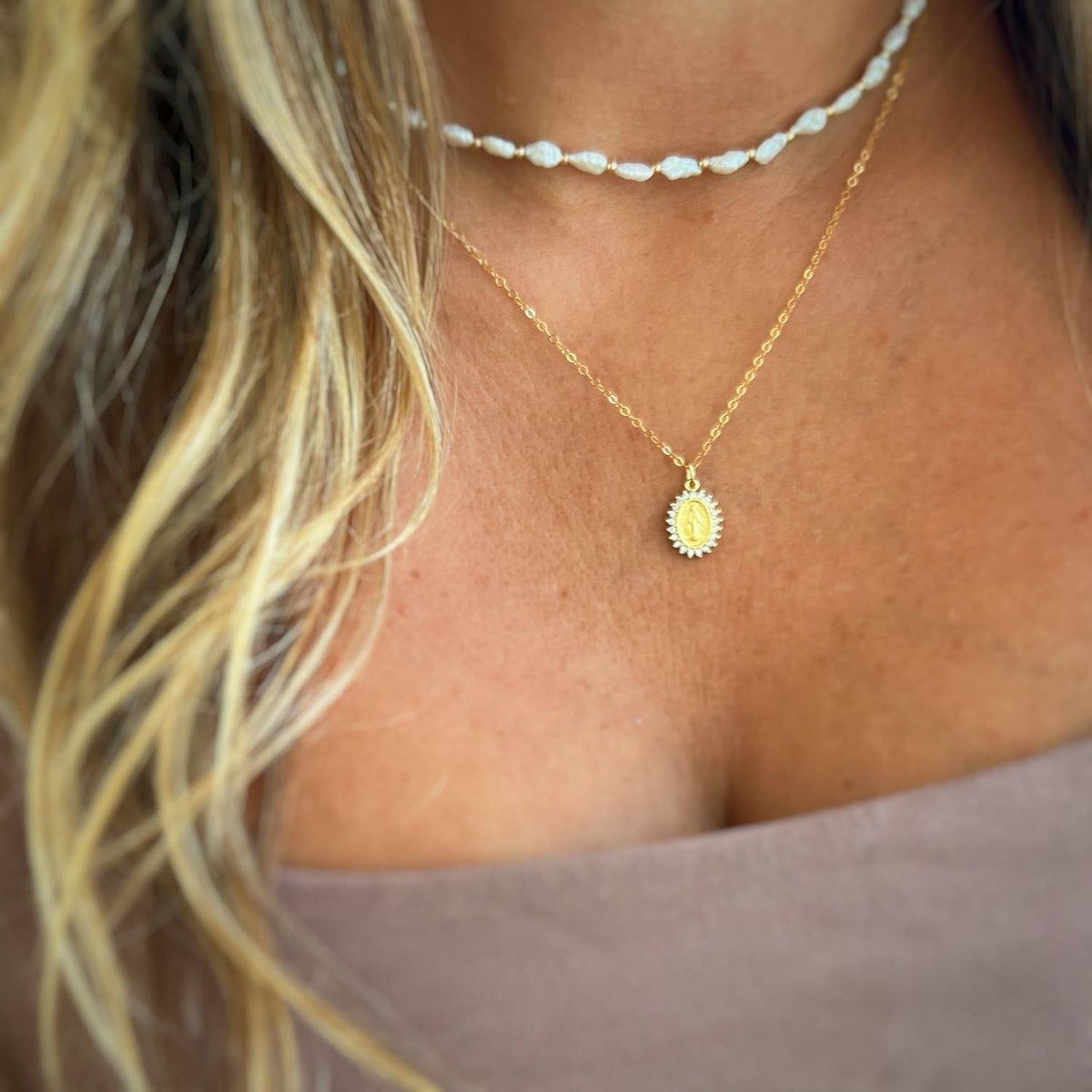 Blessed Mother Gold Filled Necklace