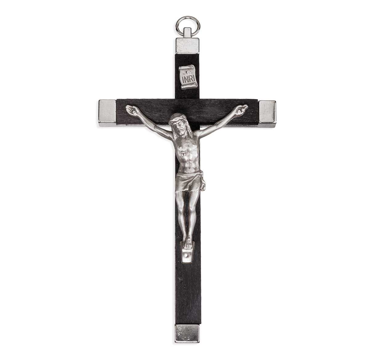 5 1/2" Black Wood Bound Crucifix
