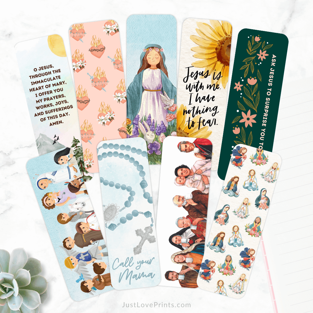 Holy Family Hearts Pattern Bookmark