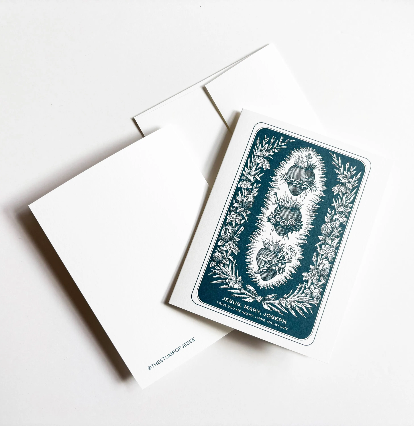 3 Sacred Hearts Greeting Card | Catholic gift Catholic card