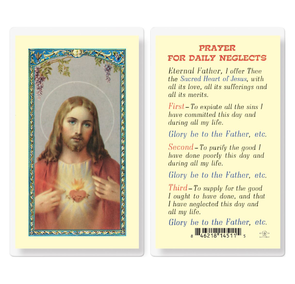 Daily Prayer for Neglects Holy Card