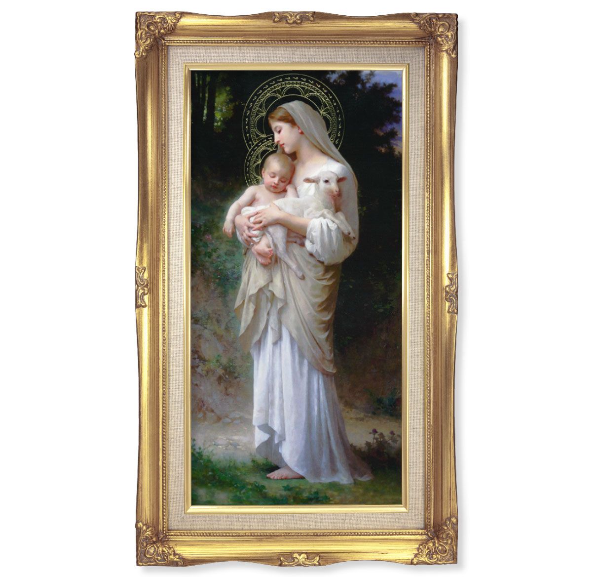 11.25" x 18.5" Gold Leaf Wood Frame with Divine Innocence Print