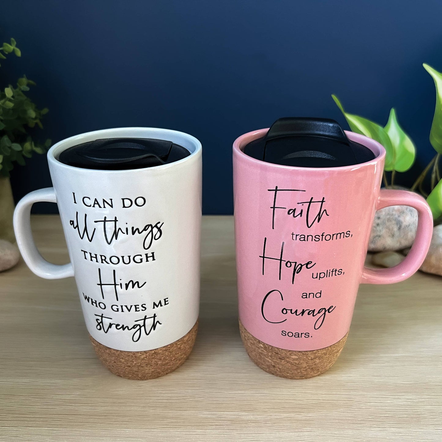 Ceramic Cork Bottom Travel Mugs