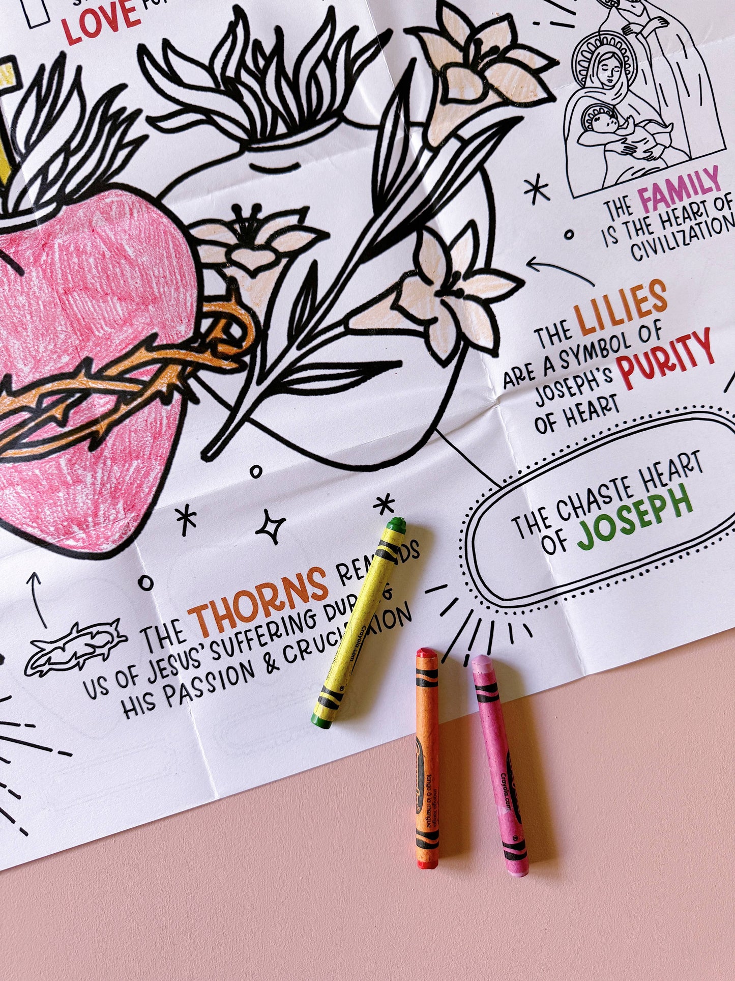 Holy Family Hearts Jumbo Activity Shee Pack of 3