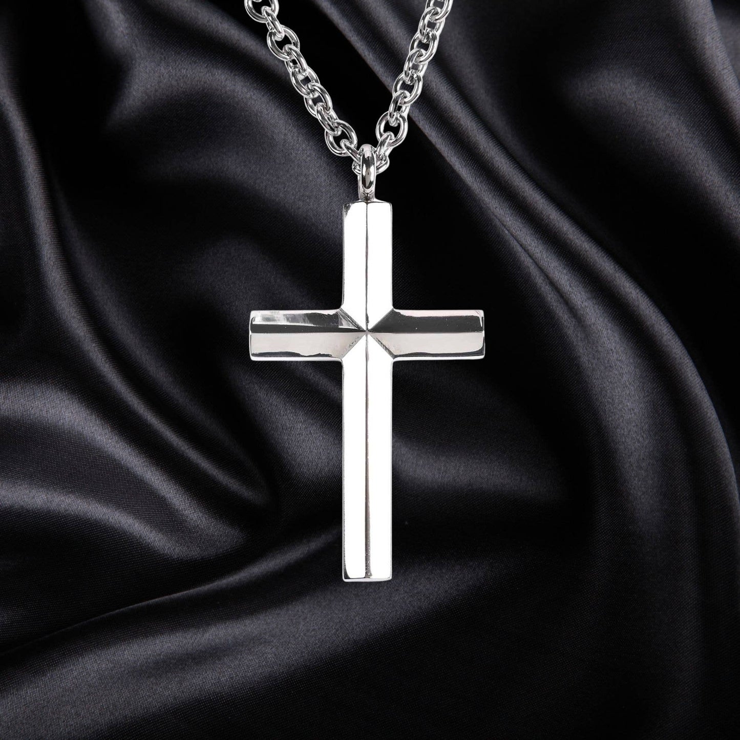 Necklace Bevel Cross Faithful Servant 24