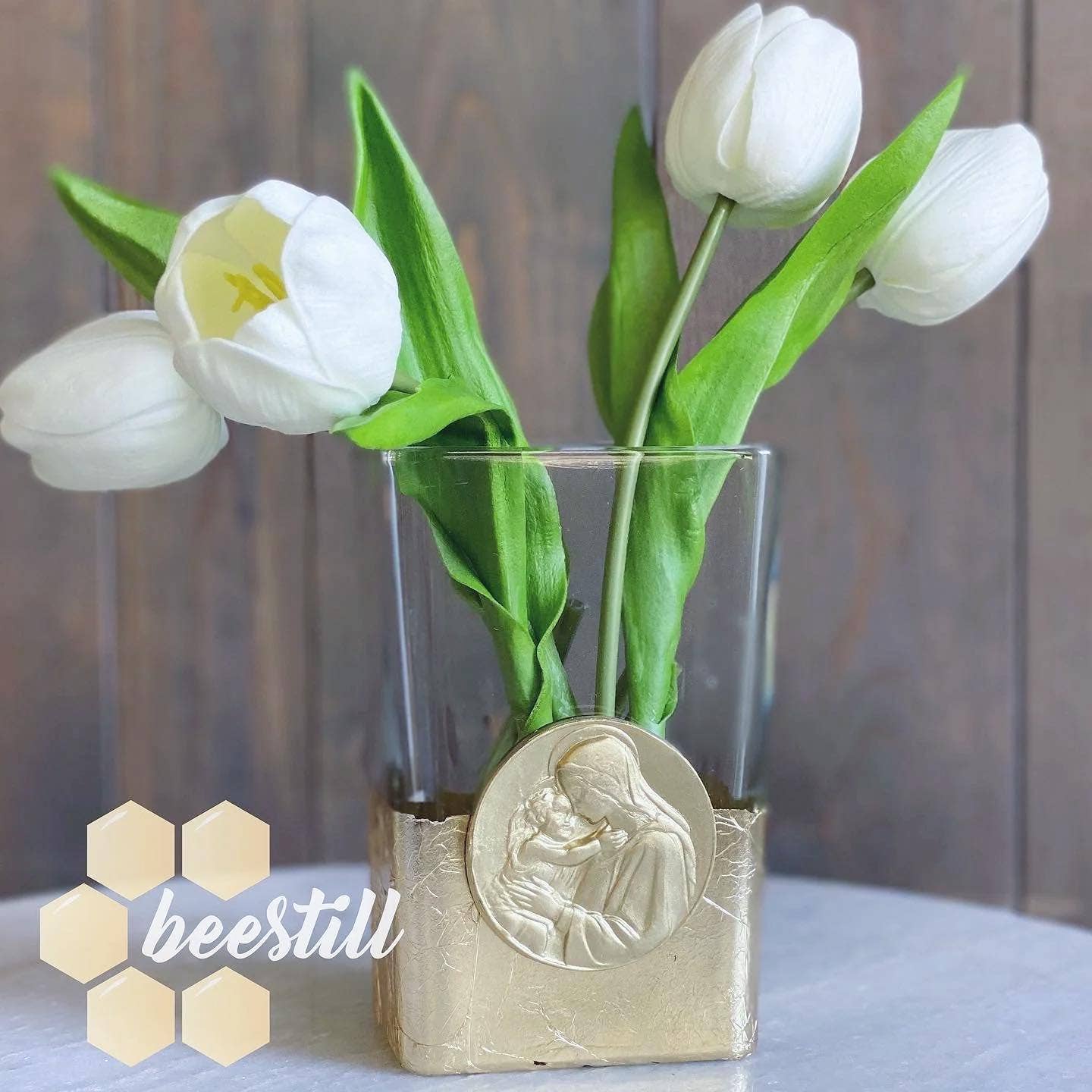 Mother and Child Goldleaf Vase