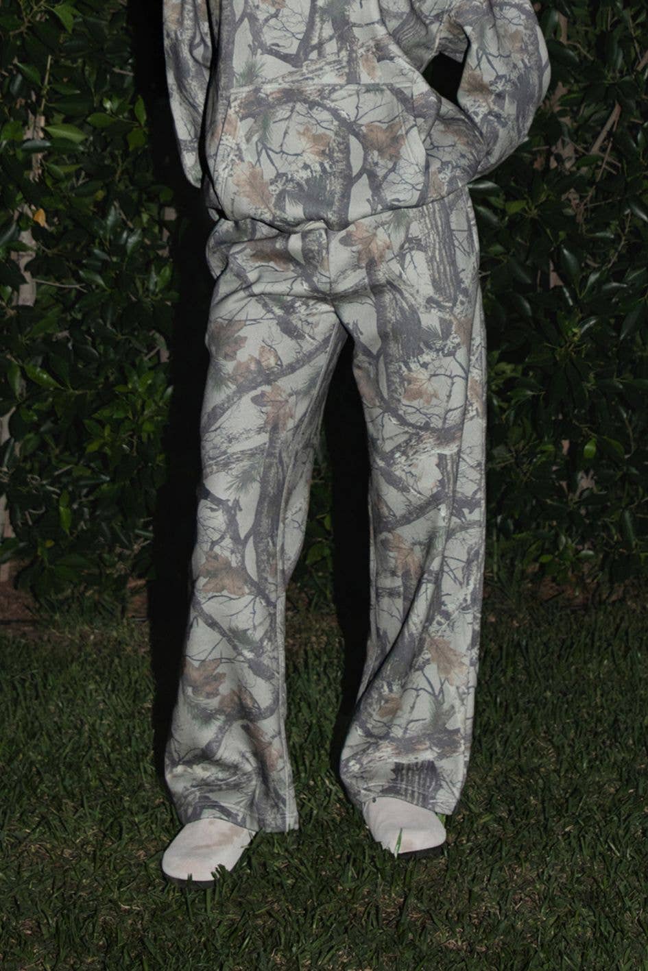 Jesus I Trust in You Woodland Camo Wide Leg Sweatpants
