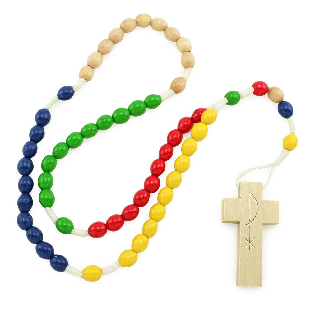 Missionary Multi-Colored Wooden Rosary Beads