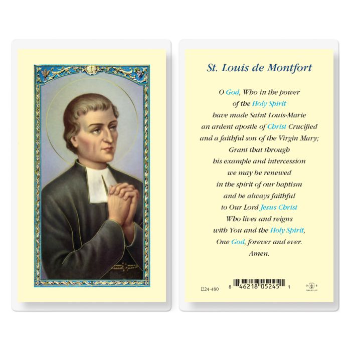 St. Louis de Montfort Laminated Holy Card