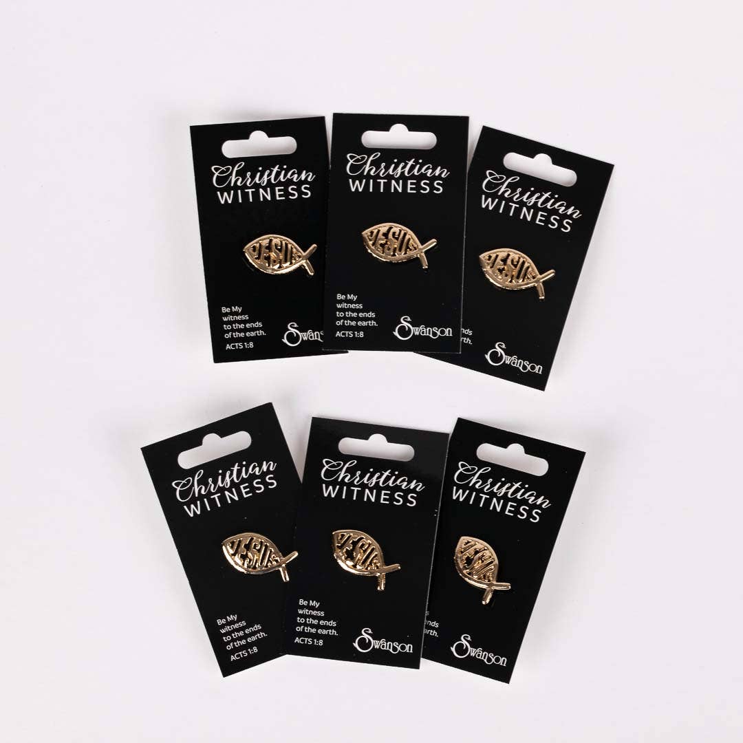 Gold Jesus Fish Lapel Pin