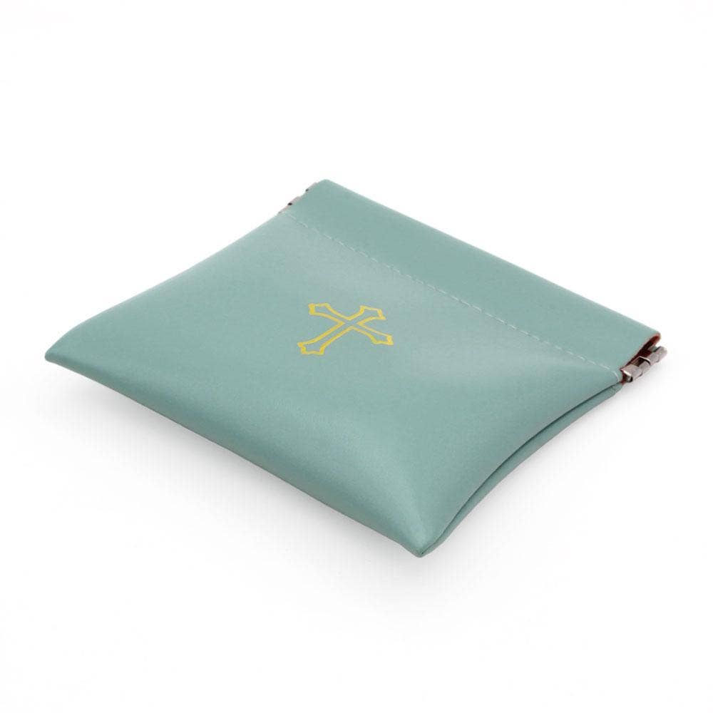 Dusty Mint Faux Leather Rosary Pouch