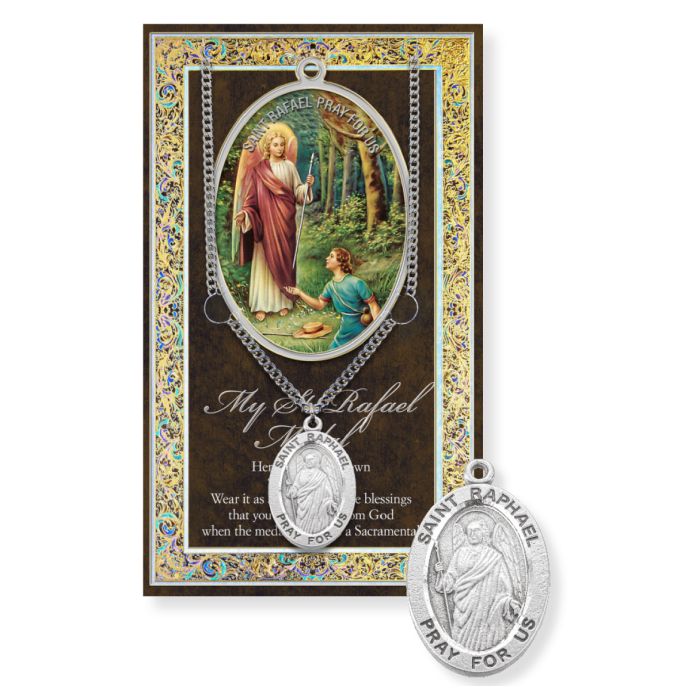 St. Raphael Pewter Medal Necklace
