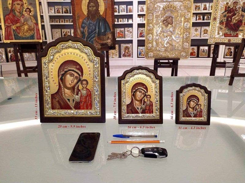 Virgin Mary Perpetual Help - Arched and Engraved Icon