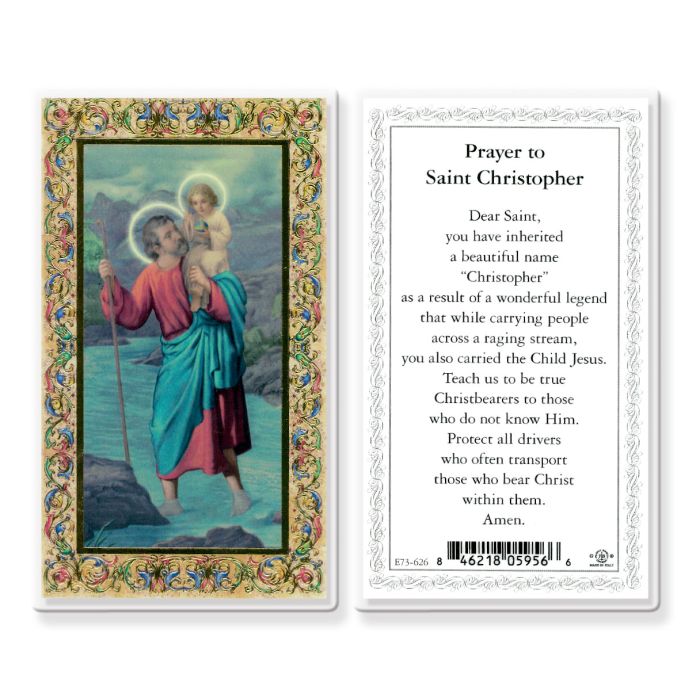 St. Christopher Laminated Holy Card