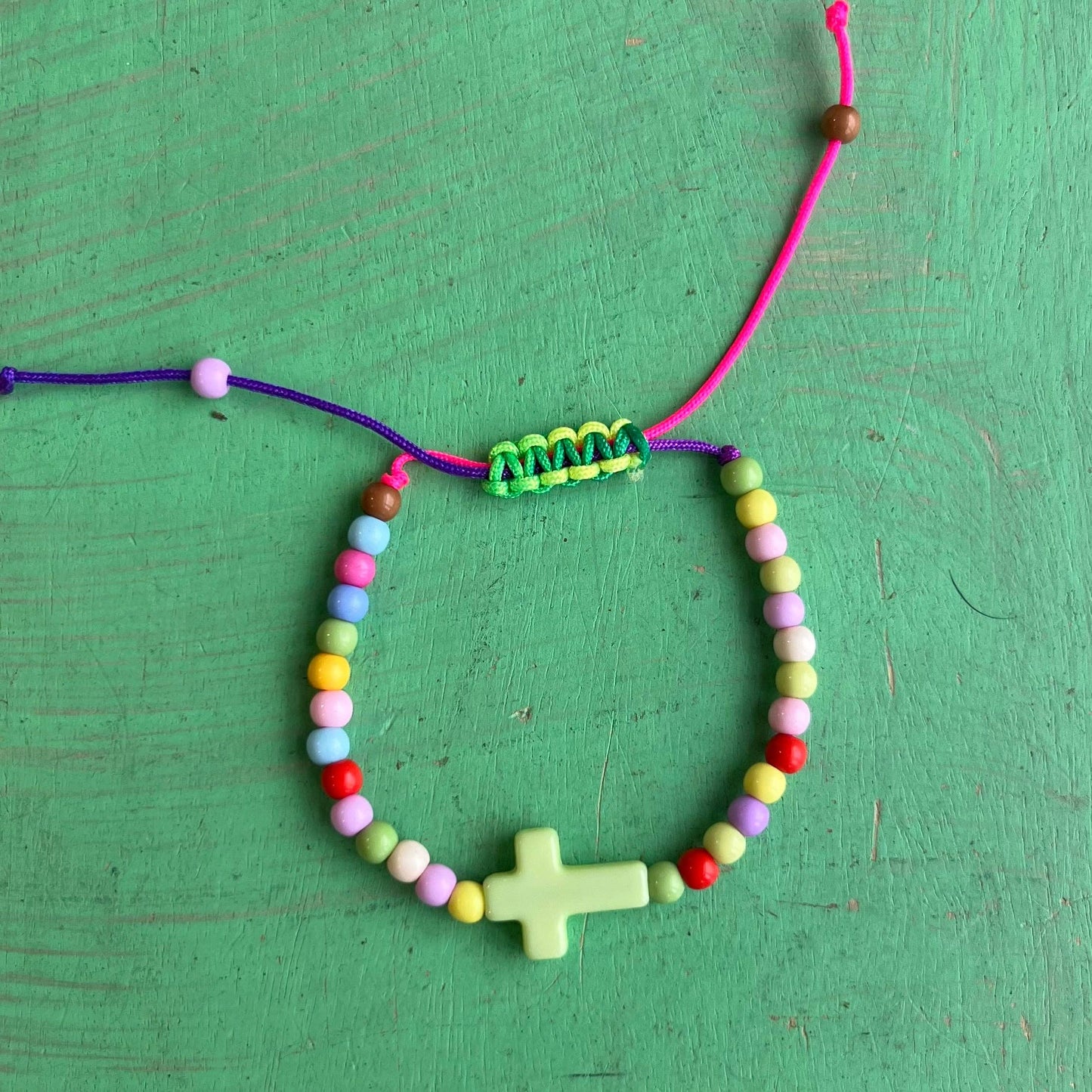 Girl's Colorful Side Cross Bracelets