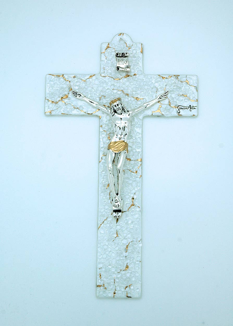 Italian Murano Glass Crucifix