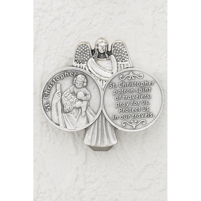 Saint Christopher with Prayer - Visor Clip
