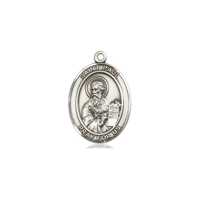 Sterling Silver Saint Paul Medal 24" Chain