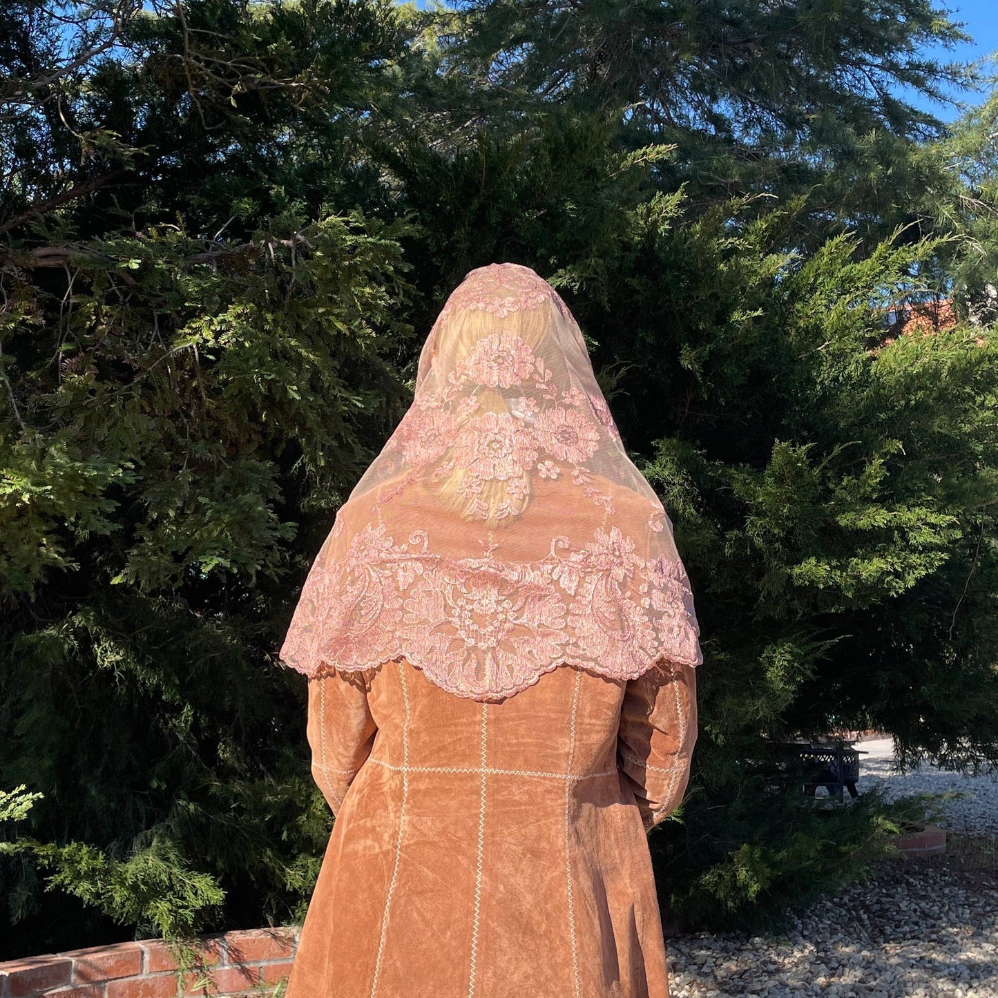 Way of The Cross Veil -COFFEE (58" x 28")