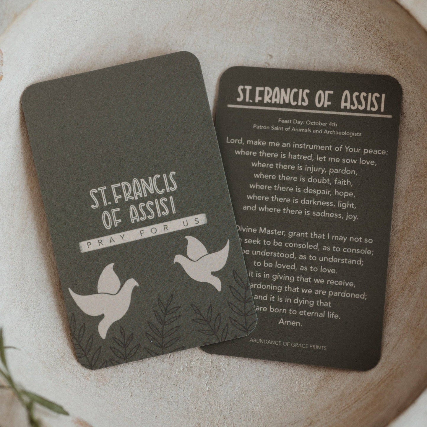 St. Francis of Assisi Prayer Card