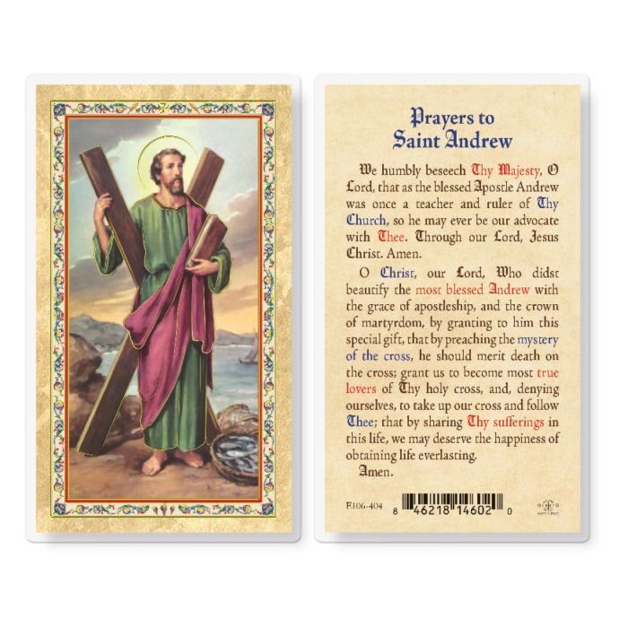 St. Andrew Laminated Holy Card