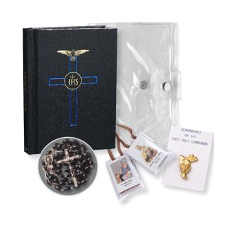 Boys Black Blessed Trinity Missal Gift Set