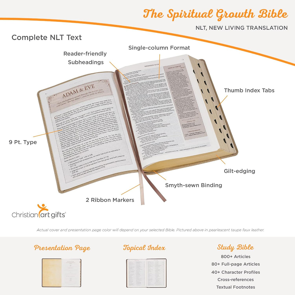 The Spiritual Growth Bible, Study Bible, NLT - New Living Translation Holy Bible, Faux Leather, Pearlescent Pink Floral