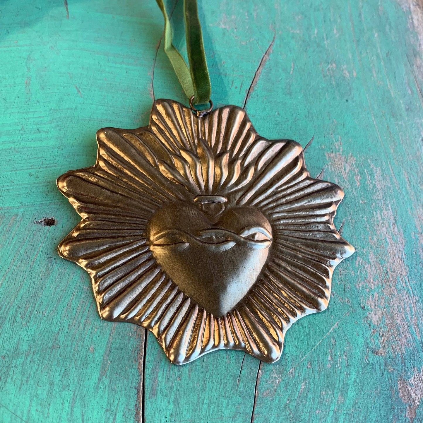 Sacred Heart Tin Ornament