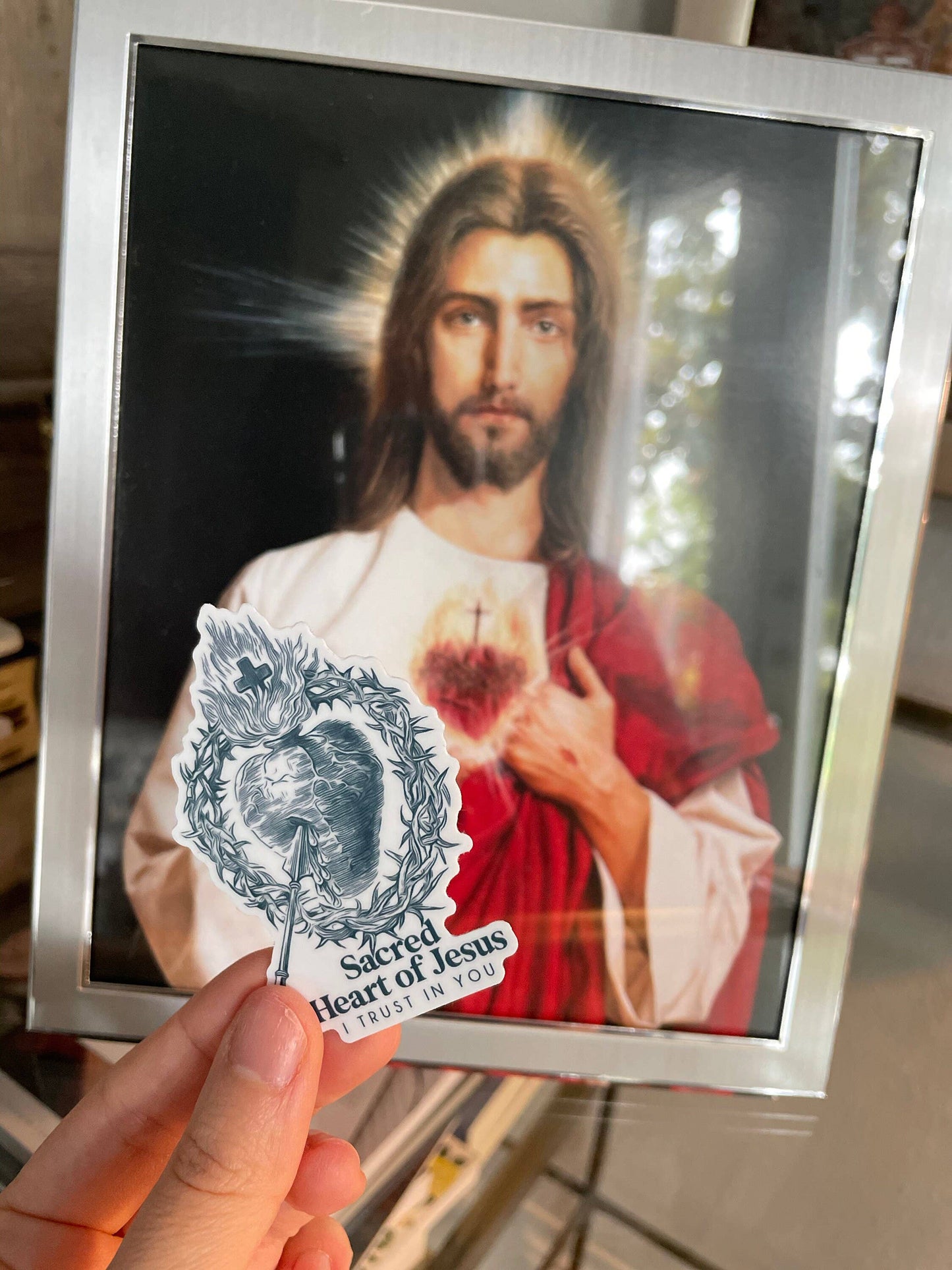 Sacred Heart of Jesus, I Trust In You Vinyl Sticker