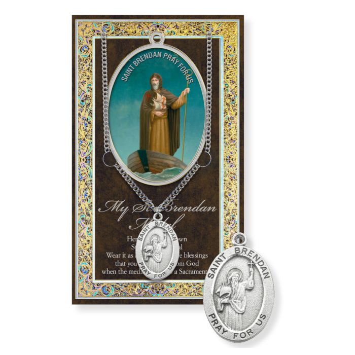 St. Brendan Pewter Medal Necklace