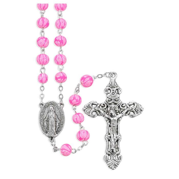Pink Pastel Fimo Bead Rosary