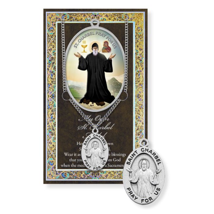 St. Charbel Pewter Medal Necklace