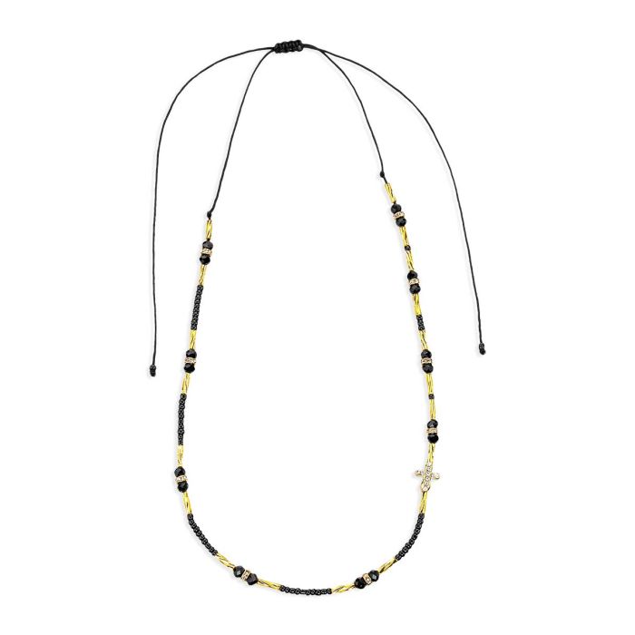 Regina Coeli Collection Black Glass Adjustable Necklace