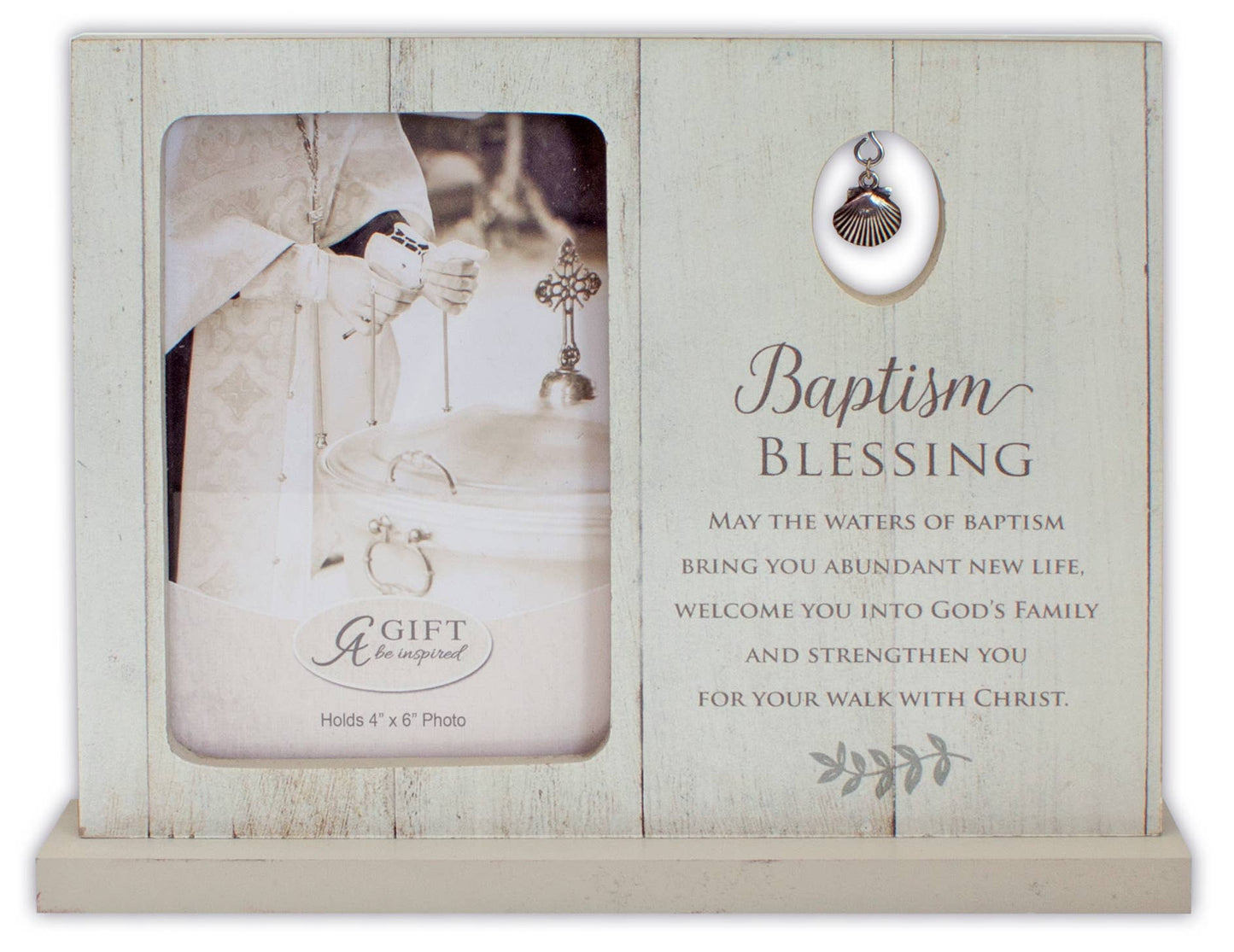 Baptism Blessings Shell Charm Picture Frame