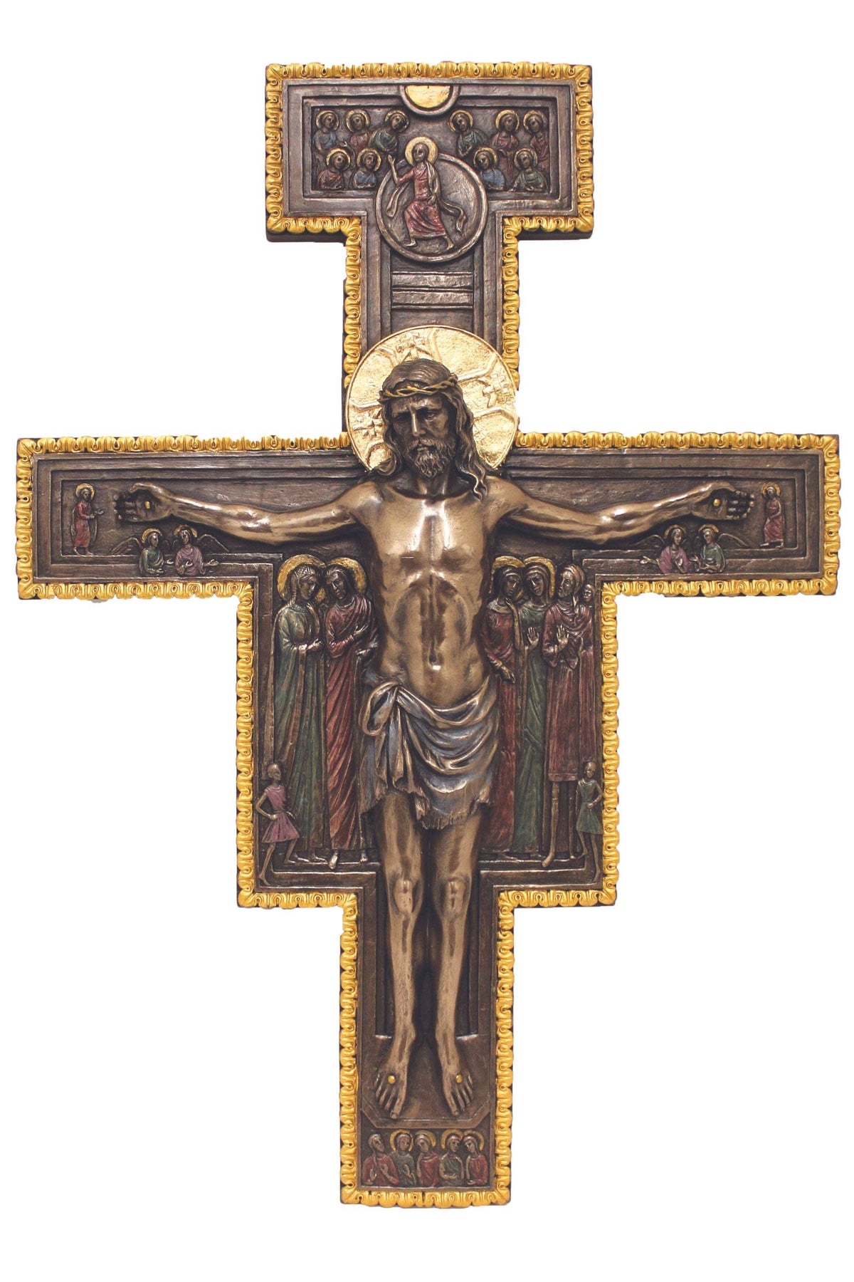 San Damian Crucifix in Cold Cast Bronze 11x16"