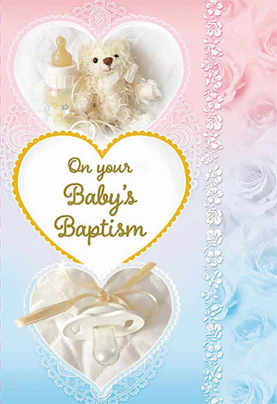 Baby Baptism - 4 1/2 X 6 3/4 - Multi Color Foil & Embossed