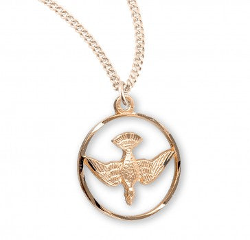 Gold over Sterling Silver Dove Necklace 18" Chain